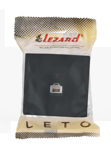 Розетка телефонная 1-м ОП LETO графит LEZARD 752-3400-137