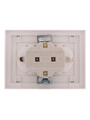 Розетка 2-м СП Rain с заземл. керамика жемчуж./бел. перламутр. LEZARD 703-3030-127