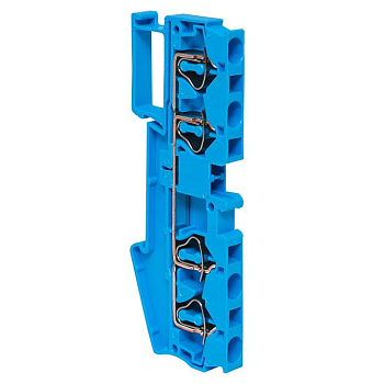 Колодка клеммная ST-4 41А 4 вывода пружинная син. EKF plc-st-4-4-blue