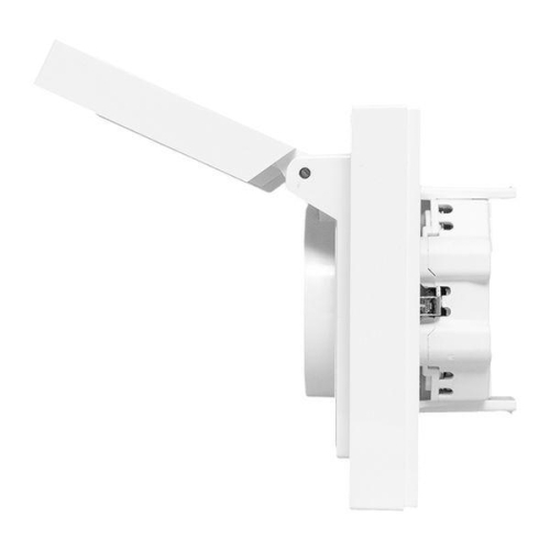 Розетка 2-м СП Эпика 16А IP44 с заземл. защ. шторки с рамкой с крышками механизм бел. EKF UP1-SOW-211-44