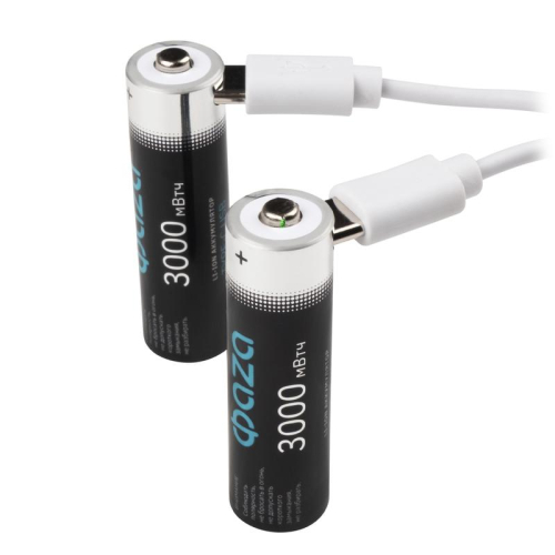 Аккумулятор литиевый AA 1.5В Li-Ion 3000мВт.ч 2000мА.ч зарядка от Type-C шнур в комплекте BL-4 (уп.4шт) ФАZА 5061606