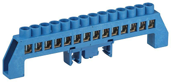 Шина N ноль в комбинированном изоляторе на DIN-рейку ШНИ-8х12-14-Д син. NO-224-113 Эра Б0062953