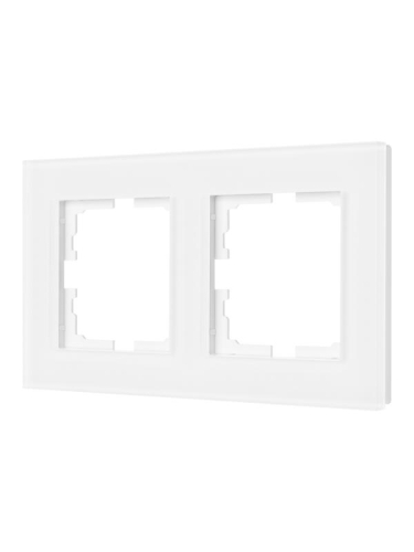 Рамка 2-местн. гориз. VESNA стекло бел. матов. LEZARD 742-5380-147