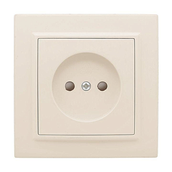 Розетка 1-м СП Минск 10А IP20 без заземл. защ. шторки беж. EKF ERR10-022-200