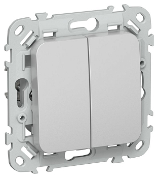 Выключатель проходной 2-кл. СП FLITE ВС62-1-0-ФлА 10А механизм алюм. IEK FI-V22-0-10-1-K47
