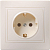 Розетка 1-м СП Кварта РС10-3-Км 16А IP20 с заземл. без защ. шторок керамика крем. IEK ERK11-K33-16-K