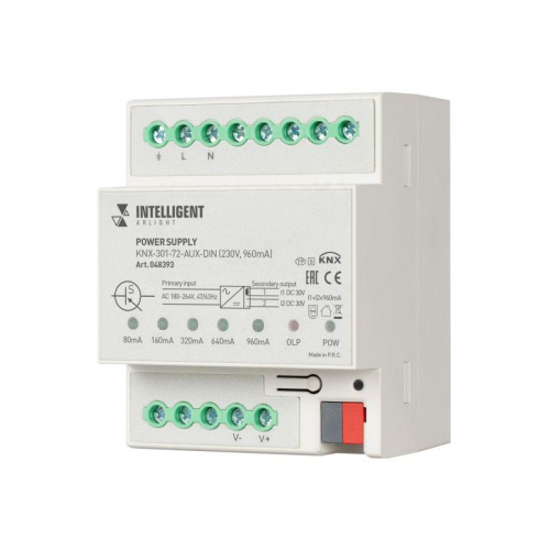 Блок питания шины KNX-301-72-AUX-DIN (230В 960мА) IP20 пластик INTELLIGENT ARLIGHT 048393
