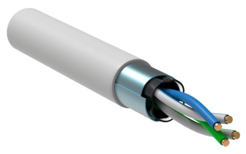 Кабель витая пара F/UTP кат.5E 2 пары LSZH 1м бел. GENERICA BC1-C5E02-328-305-G