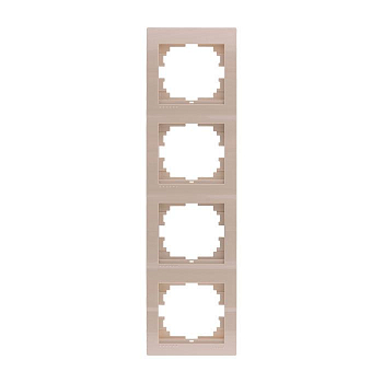 Рамка 4-м Deriy вертикал. крем. LEZARD 702-0300-154