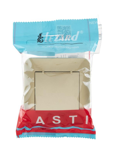 Розетка 1-м СП ASTI 16А IP20 с заземл. с крышкой термопласт в сборе золото. LEZARD 7081-3636-123В