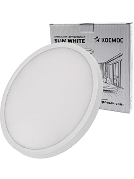 Светильник светодиодный SLIM WHITE 38Вт 4500К IP40 2650лм 230В 400х25мм КОСМОС KSlim38w_W4500K
