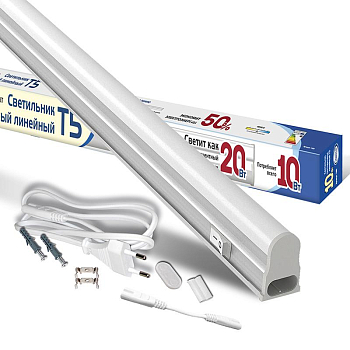 Светильник светодиодный ILED-СПБТ5-900-10-900-220-4-IP40 10Вт 4000К IP40 900лм 230В 900мм Т5 линейный IONICH 1569