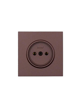Розетка 1 мест. б/з ПБТ СП ZIMA IP20 16А безвинт. зажим шоколад LEZARD 704-7388-121BQC