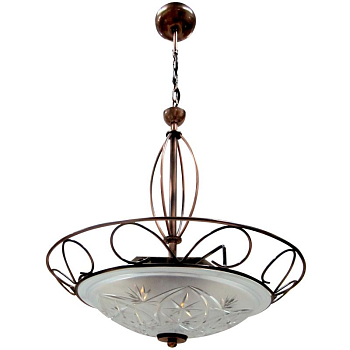 Светильник "Искра" 400 НСБ 01-3х60-160 корпус "Орнамент" медь ИУ (es) прозр./матов. Элетех 1005251584