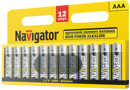 Элемент питания алкалиновый 95 160 NBT-01 AAA LR03 BP12 NAVIGATOR 95160