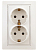 Розетка 2-м СП Plano 1-205-02 16А IP20 250В 2х2P+E Schuko сл. кость Intro Б0027616