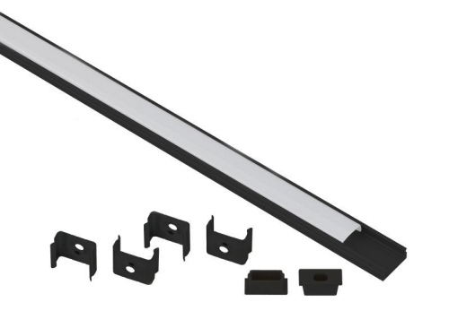 Комплект с накладным анодированным профилем 1506B 15х6мм. 2м САВ262 черн. Эра Б0062817