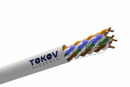 Кабель витая пара U/UTP 4х2х24AWG(0.48мм) кат.5E PVC Fluke tested (м) TOKOV ELECTRIC TKE-C06-U/UTP-42-5E-305