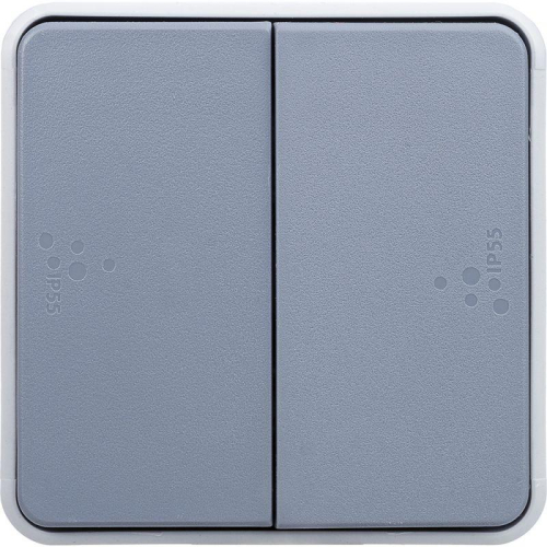 Переключатель проходной 2-кл. СП Plexo 10А IP55 10AX механизм сер. Leg 069525