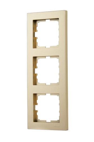 Рамка 3-м VESNA вертикал. без вставки зол. LEZARD 742-3600-153