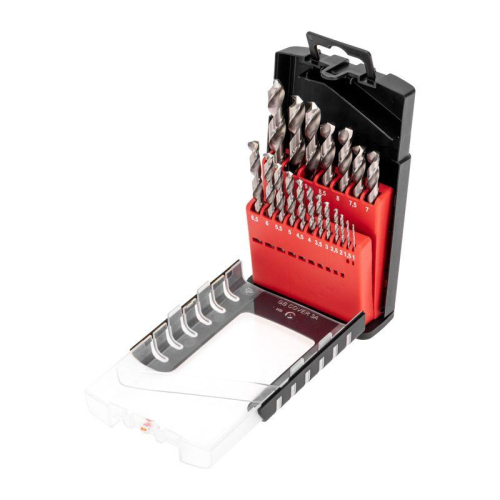 Набор сверл по металлу 1-10мм (через 0.5мм) Р6М5 цилиндрический хвостовик 19шт Kranz KR-91-0635