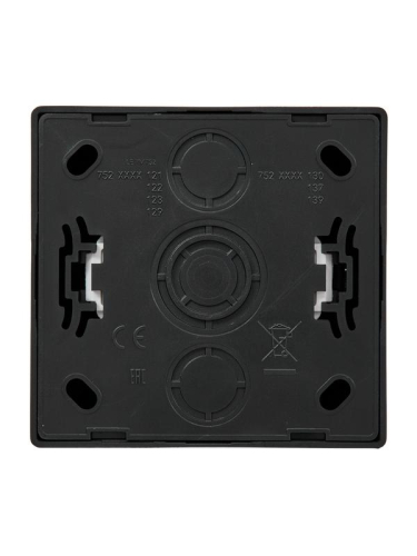 Розетка 1-м ОП LETO с заземл. с крышкой LETO ПБТ черн. бархат LEZARD 752-4200-123B