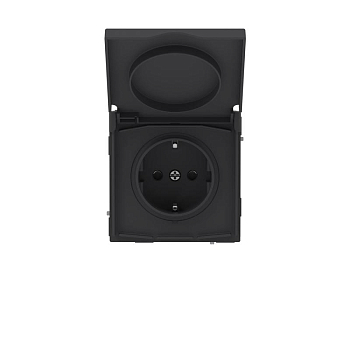 Розетка силовая KANT IP44 2P+E защ. шторки с крышкой черн. уголь DKC 7012013