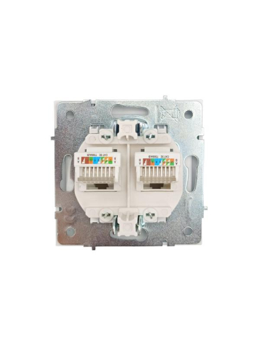 Розетка компьютерная 2-м СП ZIMA IP20 механизм бел. LEZARD 704-0288-141