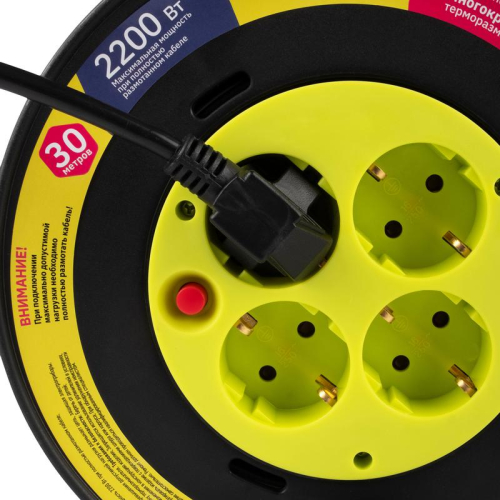 Удлинитель на катушке 4х30м с с заземл. CRG-04-3000 ФАZА 5063808
