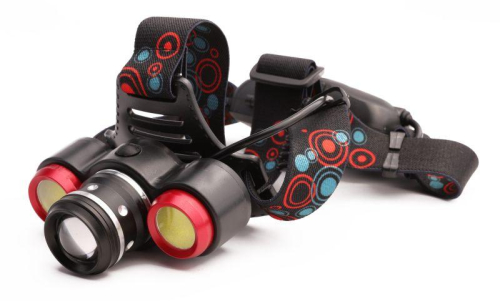 Фонарь налобный аккумуляторный LED5338 3.7В 3LED 5Вт фокус 2 ак. 4 реж. USB бокс черн. Ultraflash 15032