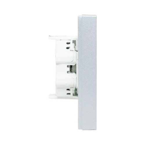 Розетка 2-м СП Эпика 16А без заземл. защ. шторки с рамкой механизм алюм. EKF UP1-SOA-201