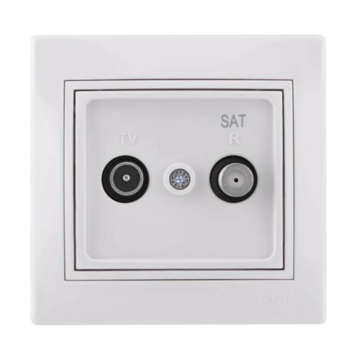 Розетка телевизионная оконечная TV/SAT Mira с бел. вставкой бел. LEZARD 701-0202-161