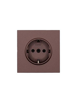 Розетка 1-мест. с защитн.шторк. ПБТ СП ZIMA IP20 10А безвинт. зажим шоколад LEZARD 704-7388-124BQC