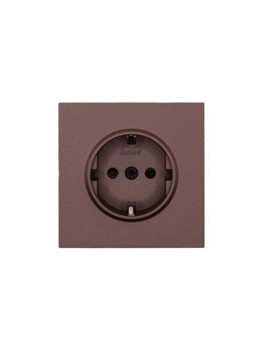 Розетка 1-мест. с защитн.шторк. ПБТ СП ZIMA IP20 10А безвинт. зажим шоколад LEZARD 704-7388-124BQC