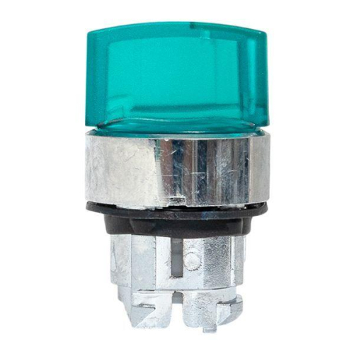 Механизм переключателя исполнительный ХB4 зел. на 3 положения возвратный без фиксации с подсветкой с короткой ручк IP65 EKF XB4BD3L-G-65