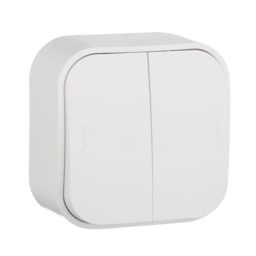 Переключатель проходной 2-кл. ОП Quteo 10А IP20 250В бел. IEK 782206