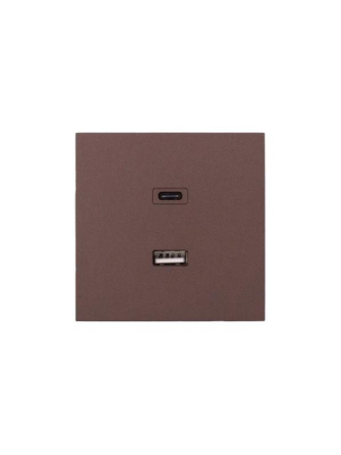 Розетка СП ZIMA IP20 Type-C + USB механизм шоколад LEZARD 704-7388-192TC