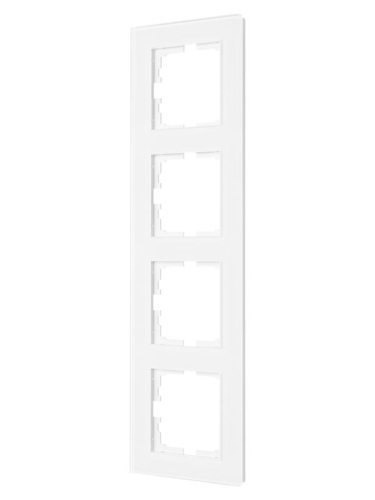 Рамка 4-местн. вертик. VESNA стекло бел. LEZARD 742-5480-154