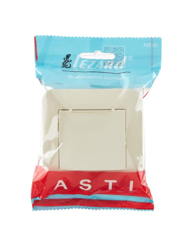 Розетка 1-м СП ASTI 16А IP20 с заземл. с крышкой термопласт в сборе крем. LEZARD 7081-0303-123В