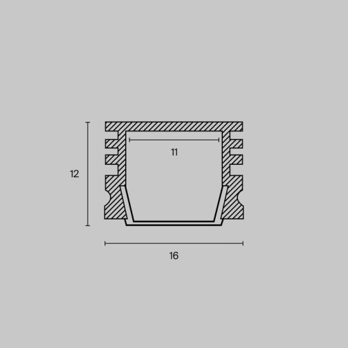 Профиль алюминиевый накладной 16х12 Maytoni ALM005S-2M