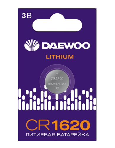 Элемент питания литиевый CR1620 3В BL-1 (блист.1шт) DAEWOO 5058019