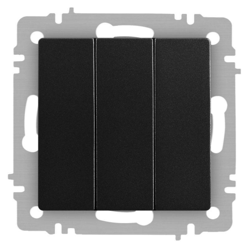 Выключатель Accent 6-106-05 тройной 10А-250В IP20 СУ AL/CU антрацит Intro Б0063540