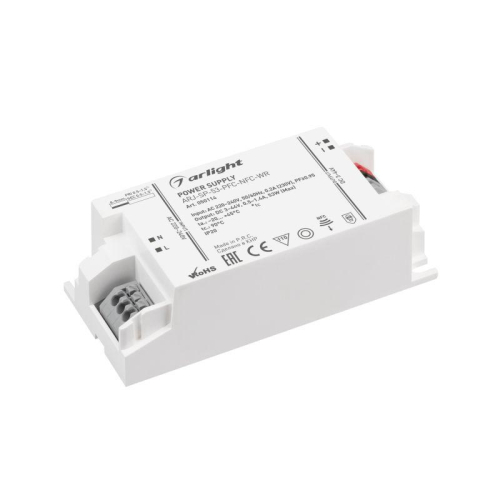 Блок питания ARJ-SP-53-PFC-NFC-WR 53Вт 3-44В 0.5-1.4А IP20 пластик Arlight 050114