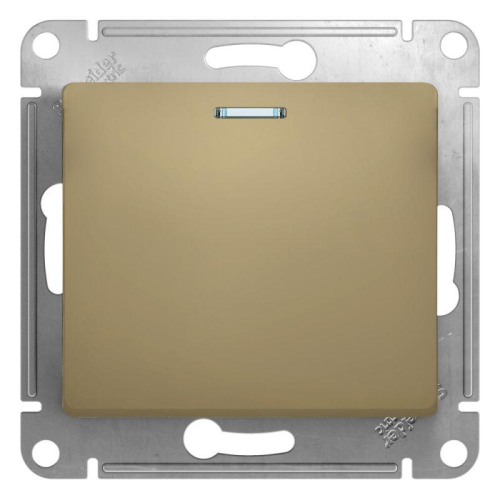 Переключатель проходной 1-кл. СП Glossa 10А IP20 (сх. 6а) 10AX механизм с подсветкой титан SE GSL000463