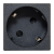 Розетка 45х45 45град. с заземл. быстрозажимные клеммы черн. матов. EKF E2MR16-028-30-45-SL