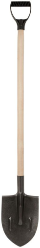 Лопата штыковая "рельсовая сталь" с деревянным черенком 210х385х1440мм FIT 77193