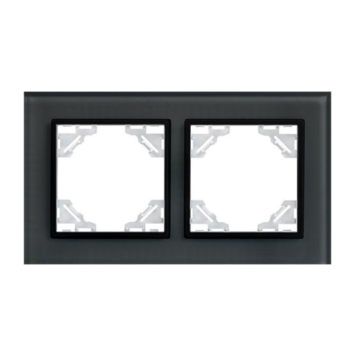 Рамка 2-м Минск стеклянная черн. Basic EKF ERM-G-402-70