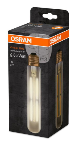 Лампа светодиодная филаментная 1906LED CL F40 4W/824 FIL GD FS1 E27 230В OSRAM 4058075808188