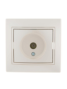 Розетка телевизионная оконечная TV СП Mira 16А IP20 со вставкой жемчуж./бел. перламутр. LEZARD 701-3030-130