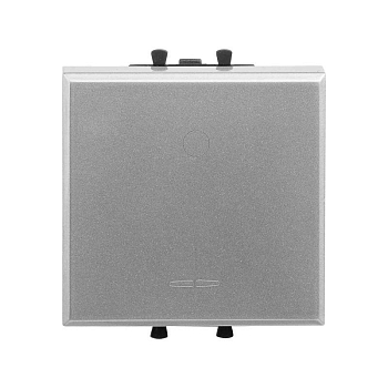 Выключатель модульный 1-кл. 2п 2мод. Avanti "Закаленная сталь" 16А IP20 сер. DKC 4404222